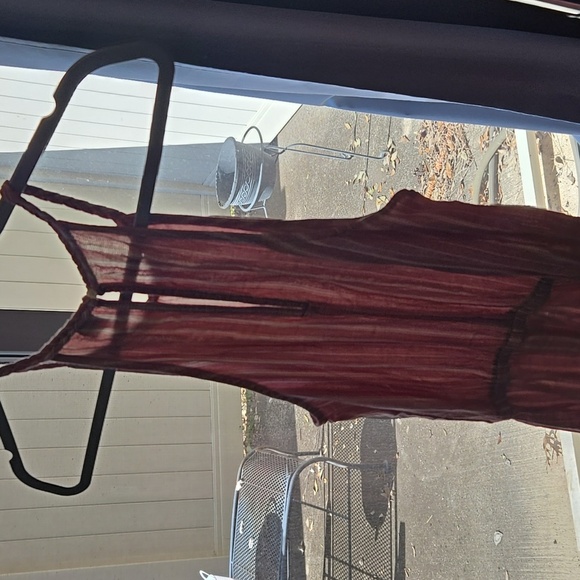 Pink Salmon Striped Sleeveless Maxi Dress - Picture 6 of 7